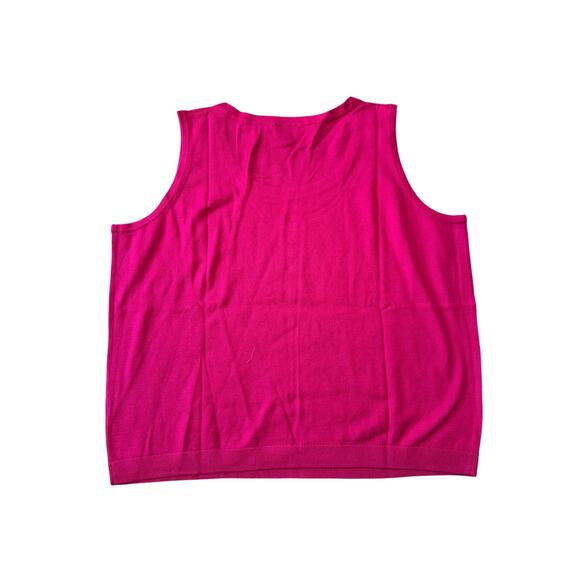 NWOT - TALBOTS Tank Top Sweater; size 2XP Petite; Sleeveless, Hot Pink; Cashmere - Picture 2 of 6